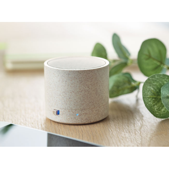 ROUND BASS+ – Wheat Straw & ABS Wireless Speaker - Image 2
